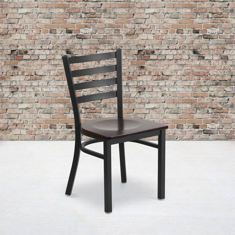 Lancaster Home Black Metal Ladder Back Chair Set Of 2