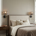2 Pack Modern Indoor Wall Sconce Frosted Glass Metal Light.