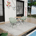 2 Pack Modern Lounge Chairs Pp Plastic With Modern Folding Multi Functional Square Table With Metal Legs