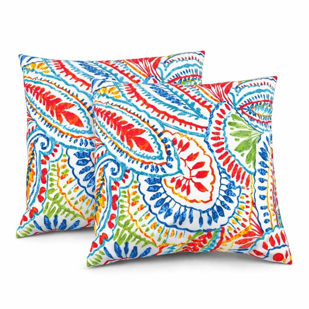2 Pack Outdoor Throw Pillows Waterproof Fade Resistant Patio Cushions Soft Comfortable Decorative Pillow Covers 18X18