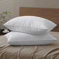 Quilted Gusseted Feather And Down Pillow With 100 Cotton Cover Set Of 2 White