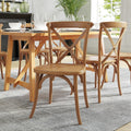 Lancaster Home Ash Wood Cross Back Chair Set Of 2