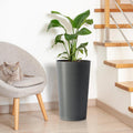 2 Pack Tall 21.7 In Planters For Outdoor Plants Modern Tall Square Planter Box Indoor Outdoor Porch Patio Flower Pot