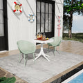 2 Pack Warm Modern Lounge Chairs Indoor Outdoor All Weather Pp Plastic With 36 Inch Modern Round Pp Table
