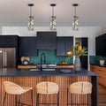 2 Pack Island Pendant Lights Aluminum Crystal Dining Light Black Pendant Light N A
