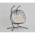 2 Persons Egg Swing Chair With Stand And Cushion