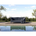 2 Piece Black Outdoor Sofa Set With Tray Table