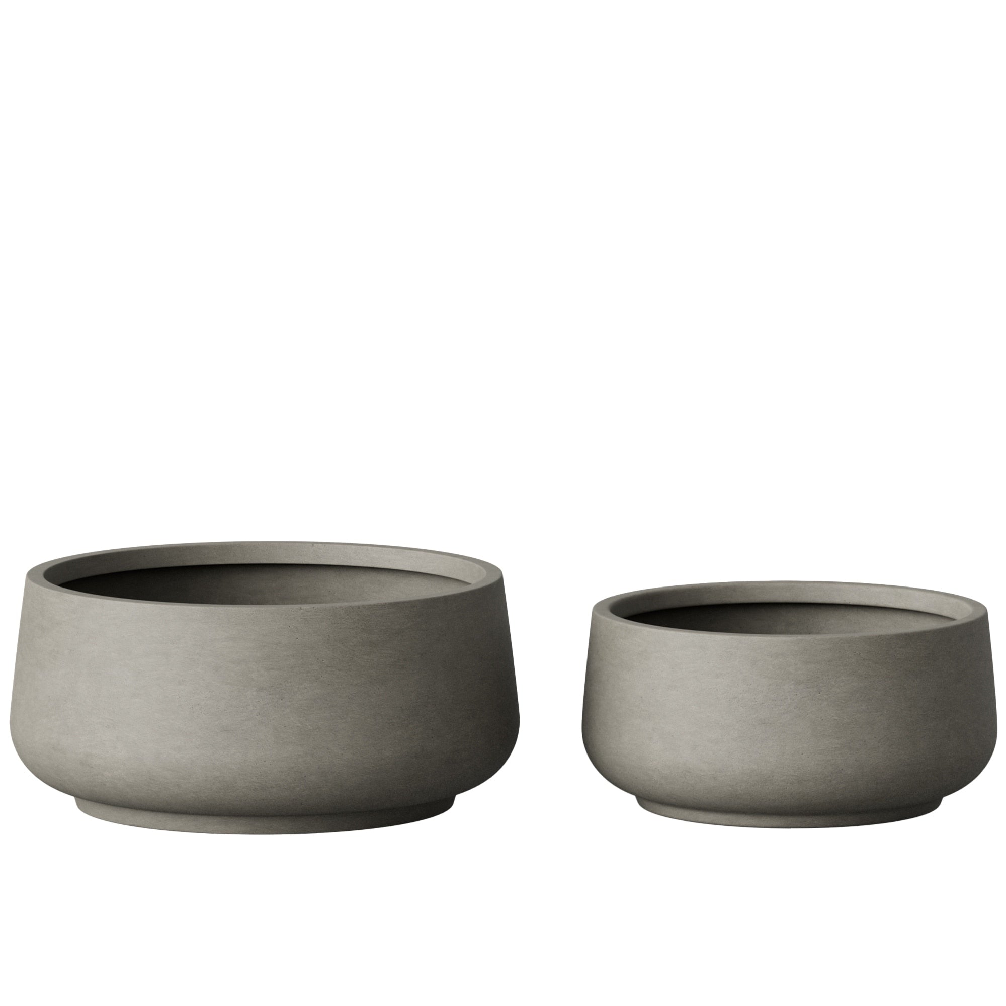 2 Piece Bowl Concrete Planter Set 13 16 Weather Resistant 7.5 H X 16.5 W