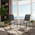 2 Piece Folding Chair No Assembly Required 350Lb Capacity Rust Resistant Stain Proof For Balcony Garde