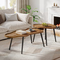 2 Piece Irregular Stackable Accent Table With Adjustable Non Slip Feet