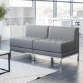 2 Piece Leathersoft Modular Lounge Set With Taut Back And Seat 56 W X 28.75 D X 27.25 H