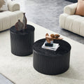 2 Piece Nesting Table Coffee Table Set For Living Room Black Side Table Sofa Table End Table Tea Table
