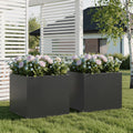 2 Piece Outdoor Metal Galvanized Steel Planter Box For Balcony Patio
