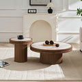 2 Piece Round Coffee Table Set Stylish And Durable Tables For Living Room Or Apartment Use
