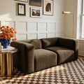 2 Piece Velvet Modular Corner Sofa Set