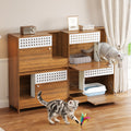 2 Piece Of Modern 2 In 1 Cat Furniture Set Cat Litter Box Enclosure Side Table Cat House With Storage