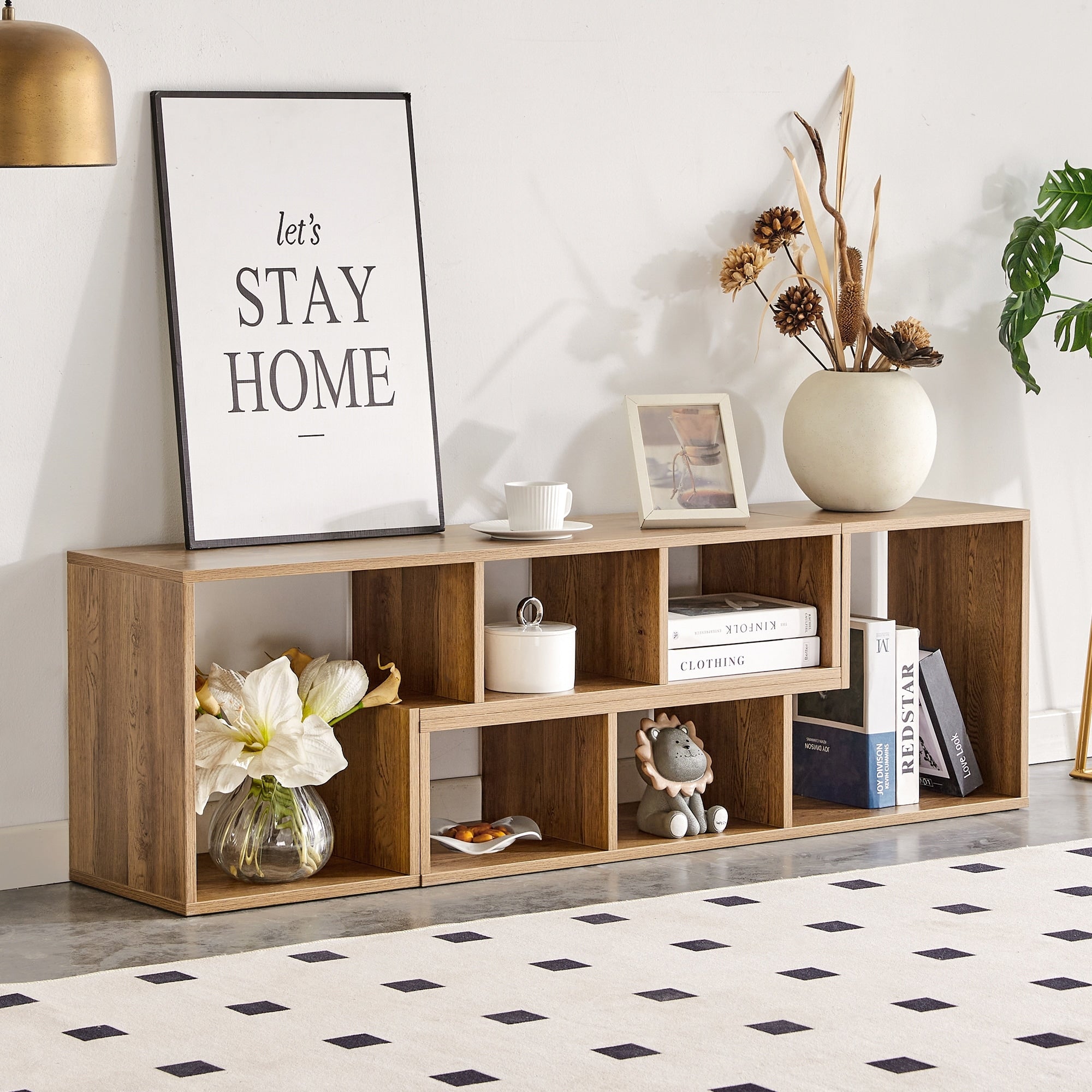 2 Pieces Cube Tv Stand Gaming Entertainment Center Media Stand Open Storage Bookcase Shelf 2 Shelf Bookcase L Shaped Tv