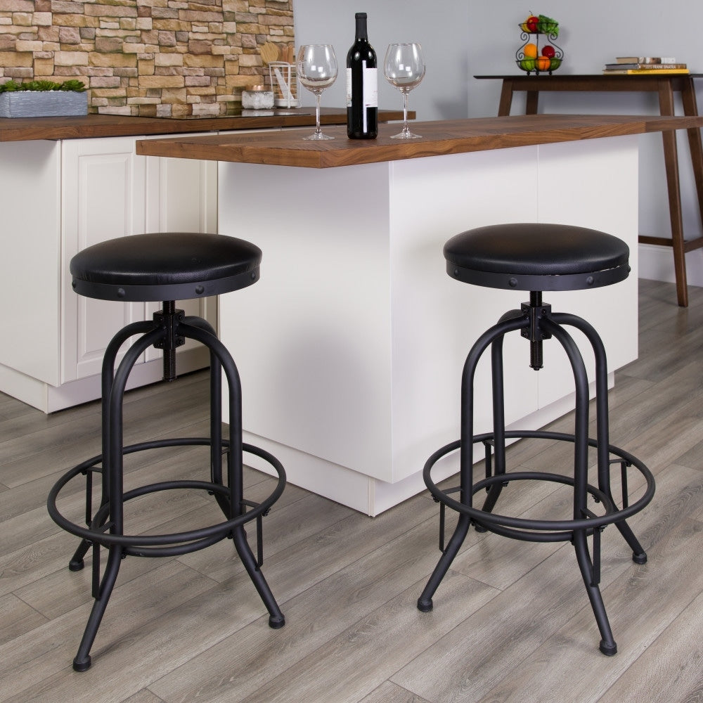 2 Pk. 30 Barstool With Swivel Lift Bonded Leather Seat
