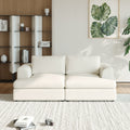 2 Seater Small Sofa Couch Boucle Square Arm Loveseat Sofa For Living Room Office