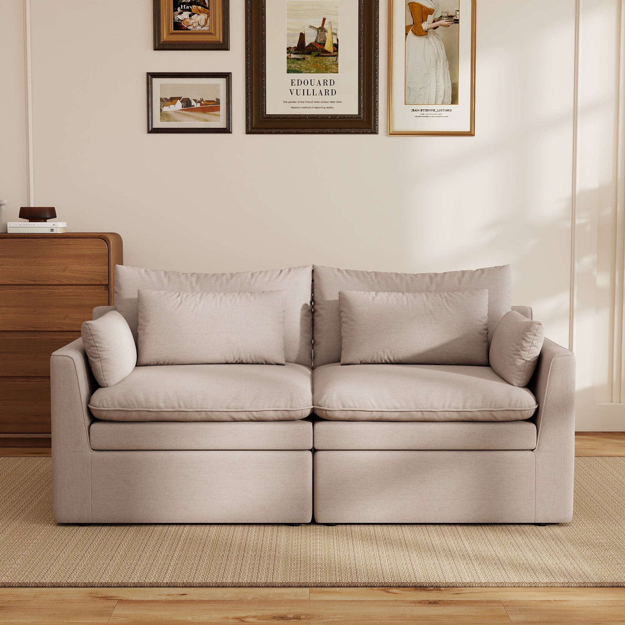 2 Seater Small Sofa Couch Cloud Modular Couch Sofa Removable Sofa Cover