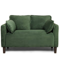 2 Seater Sofa With Side Pocket Minimalist Living Room Loveseat Dark Green Two Seat Sofa Couch With Wood Frame