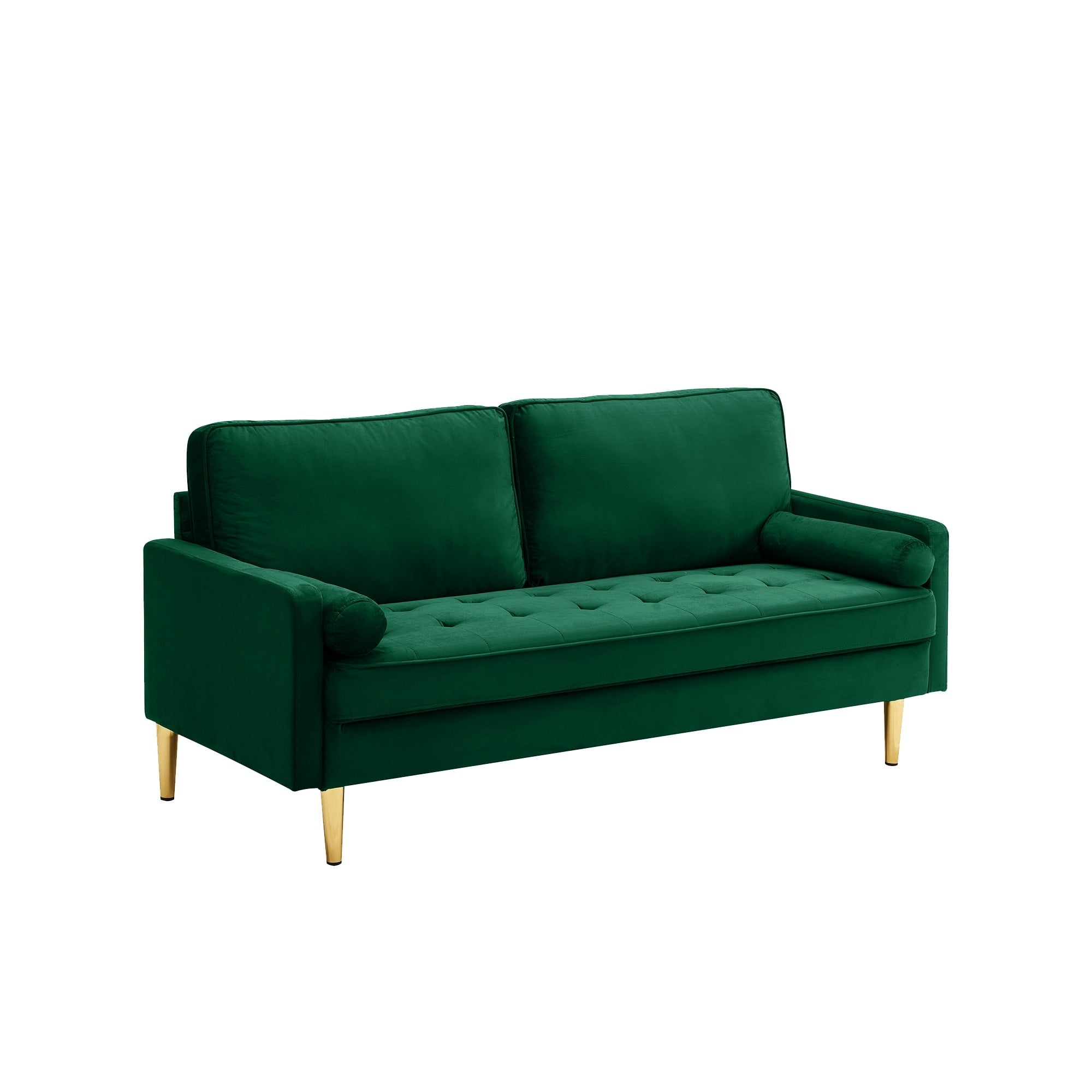 2 Seater Velvet Sofa Loveseat With Wood Frame Sleeper Sofa Couch Green Convertible Couch For Living Room