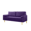2 Seater Velvet Sofa Loveseat With Wood Frame Sleeper Sofa Couch Purple Convertible Couch For Living Room