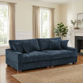 2 Set Chenille Upholstered Modular Sectional Sofa Chaise With Pillows