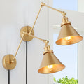 Modern Farmhouse Wall Lamp Swing Arm Wall Sconce Set Of 2 L19.7 Xw7.53 Xh9.1