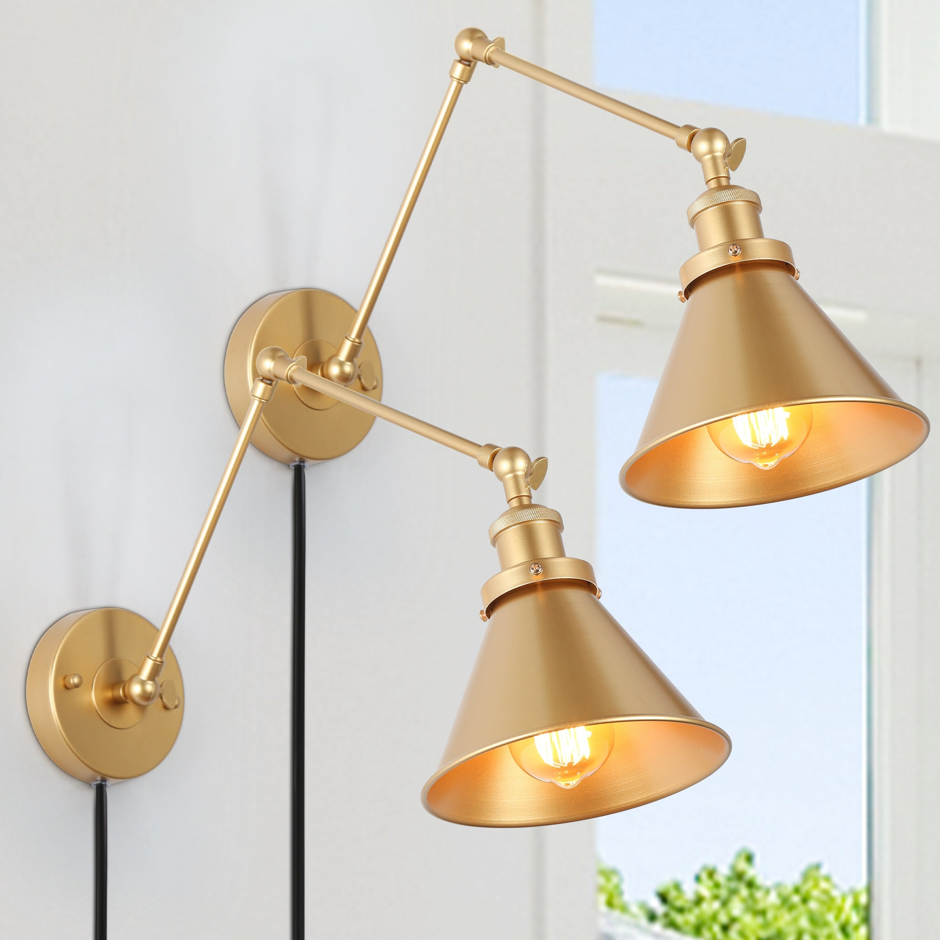 Modern Farmhouse Wall Lamp Swing Arm Wall Sconce Set Of 2 L19.7 Xw7.53 Xh9.1
