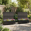 2 Set Outdoor Privacy Fence Screen Planter Box With Galvanized Steel Frame