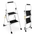 2 Step Ladder 330Lbs Folding Step Stool With Anti Slip And Wide Pedal Lightweight Stepladder With Handrails For Kitchen