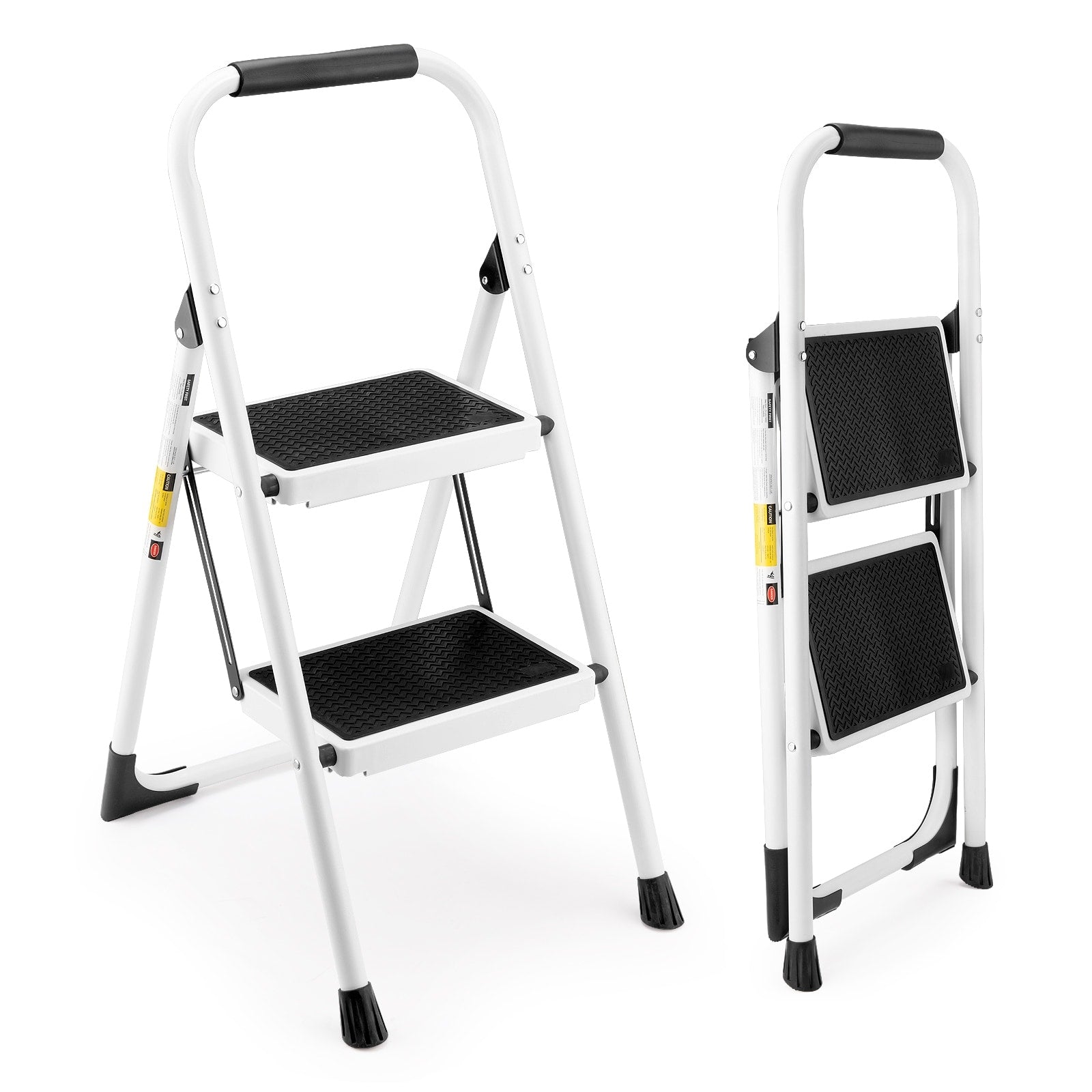 2 Step Ladder 330Lbs Folding Step Stool With Anti Slip And Wide Pedal Lightweight Stepladder With Handrails For Kitchen