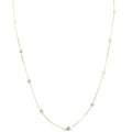 14K Yellow Gold 2 Ct Diamond Station Bezel 18 Necklace With Lobster Clasp