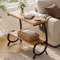 2 Tier End Table Narrow Couch Side Table Farmhouse Side Table For Couch Bedside Nightstand For Living Room Bedroom