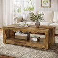 2 Tier Rectanglular Coffee Tables With Open Storage 47 Wooden Center Tables For Living Room 47.24 L X 23.62 W X 17.72 H