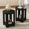2 Tier Round End Table Side Table Small Bedside Accent Table For Living Room Bedroom Set Of 2