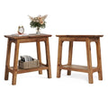 2 Tier Solid Wood End Table Side Table For Living Room Bedroom