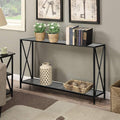 Porch Den Spreadborough Black Grey 1 Shelf X Design Console Table