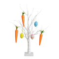 2 Ft Pre Lit Easter Egg And Carrots Twig Tree With 24 Led Lights