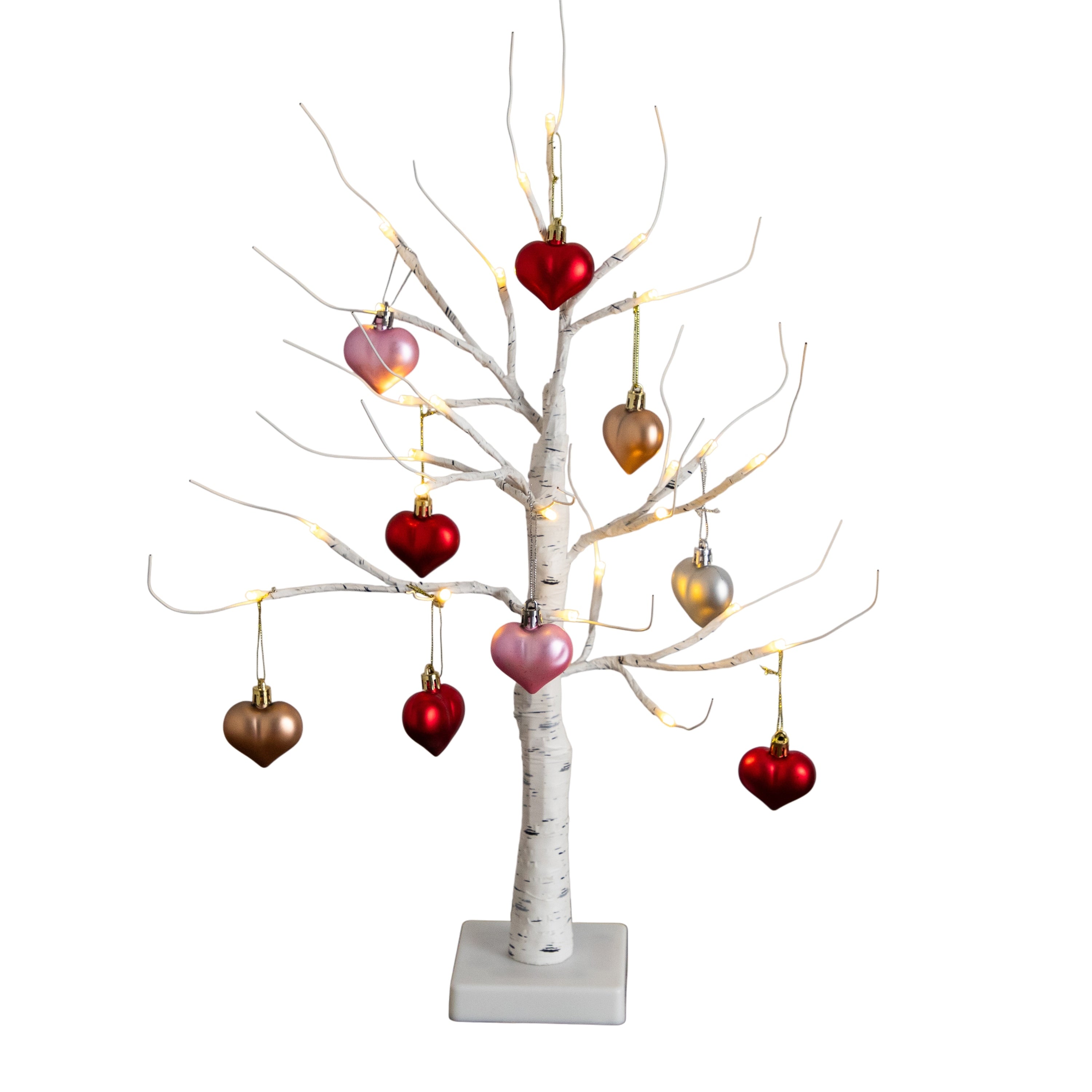 2 Ft Pre Lit Valentines Day Twig Tree With X Warm White Led Lights