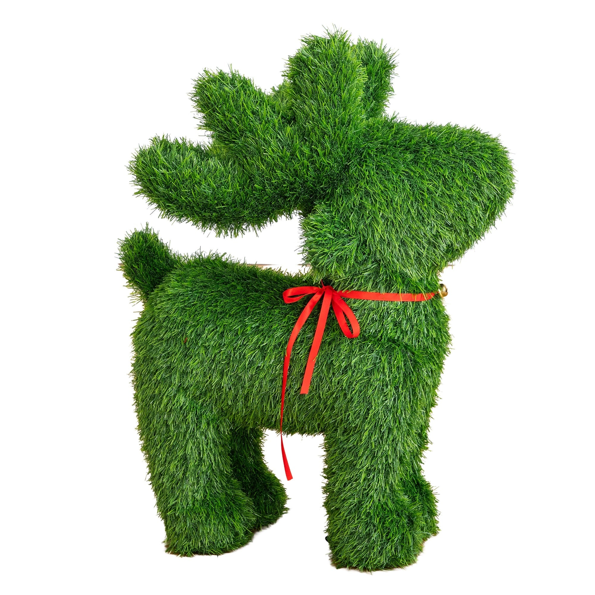 2 Ft Uv Resistant Grass Garden Plush Topiary Reindeer Indoor Outdoor