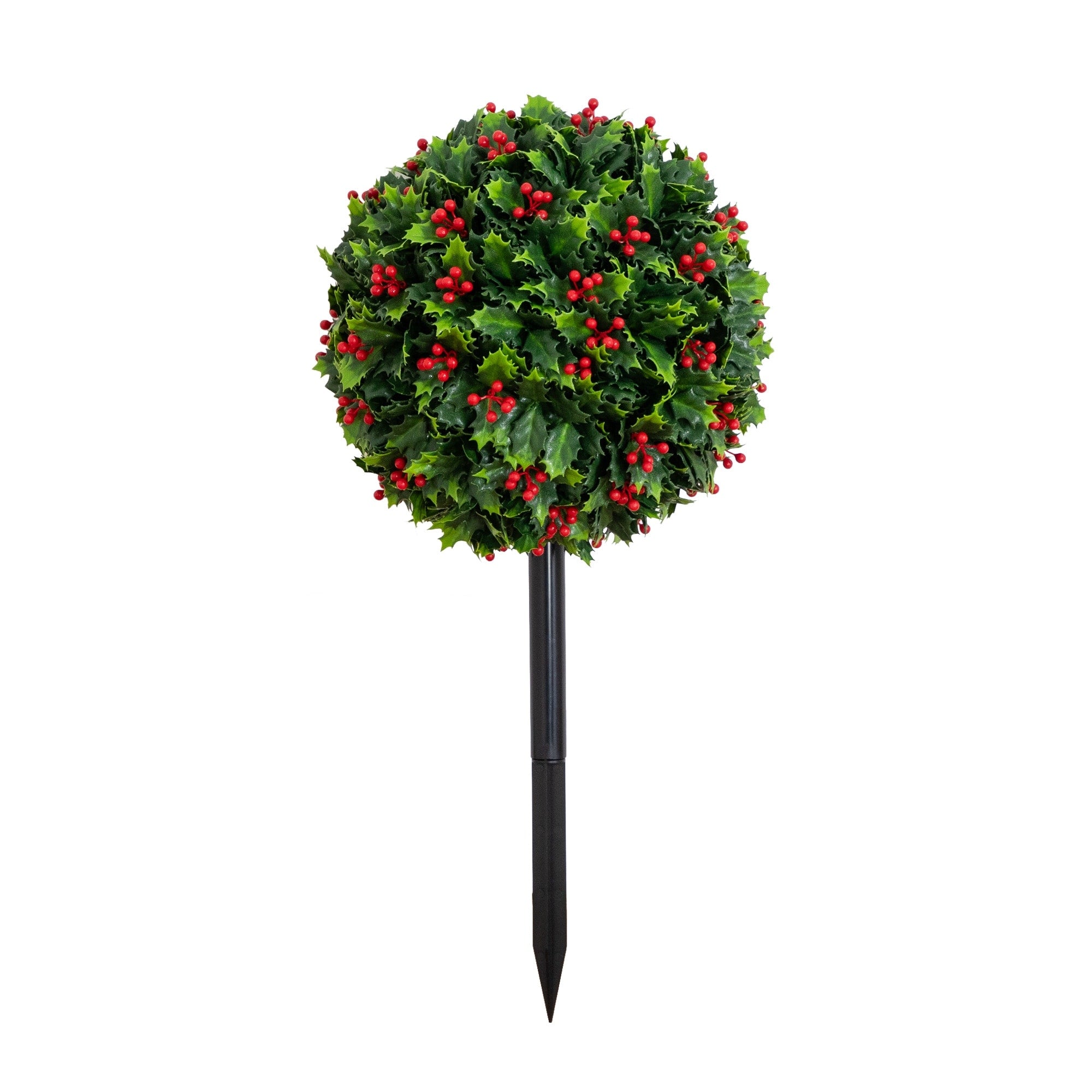 2 Ft Uv Resistant Holly Berry Ball With Integrated Ground Stake