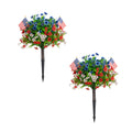 2 Ft Uv Resistant Red White And Blue Daisy Ground Stake Set Of 2