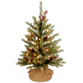 National Tree Company 2 Dunhill Fir Christmas Tree With Battery Operated Warm White Led Lights