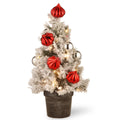 National Tree Company 2 Snowy Bristle Pine Tabletop Christmas Tree With Battery Operated Led Lights