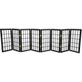 2 Ft. Tall Desktop Window Pane Shoji Screen Black 8 Panels