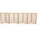 2 Ft. Tall Desktop Window Pane Shoji Screen Natural 8 Panels