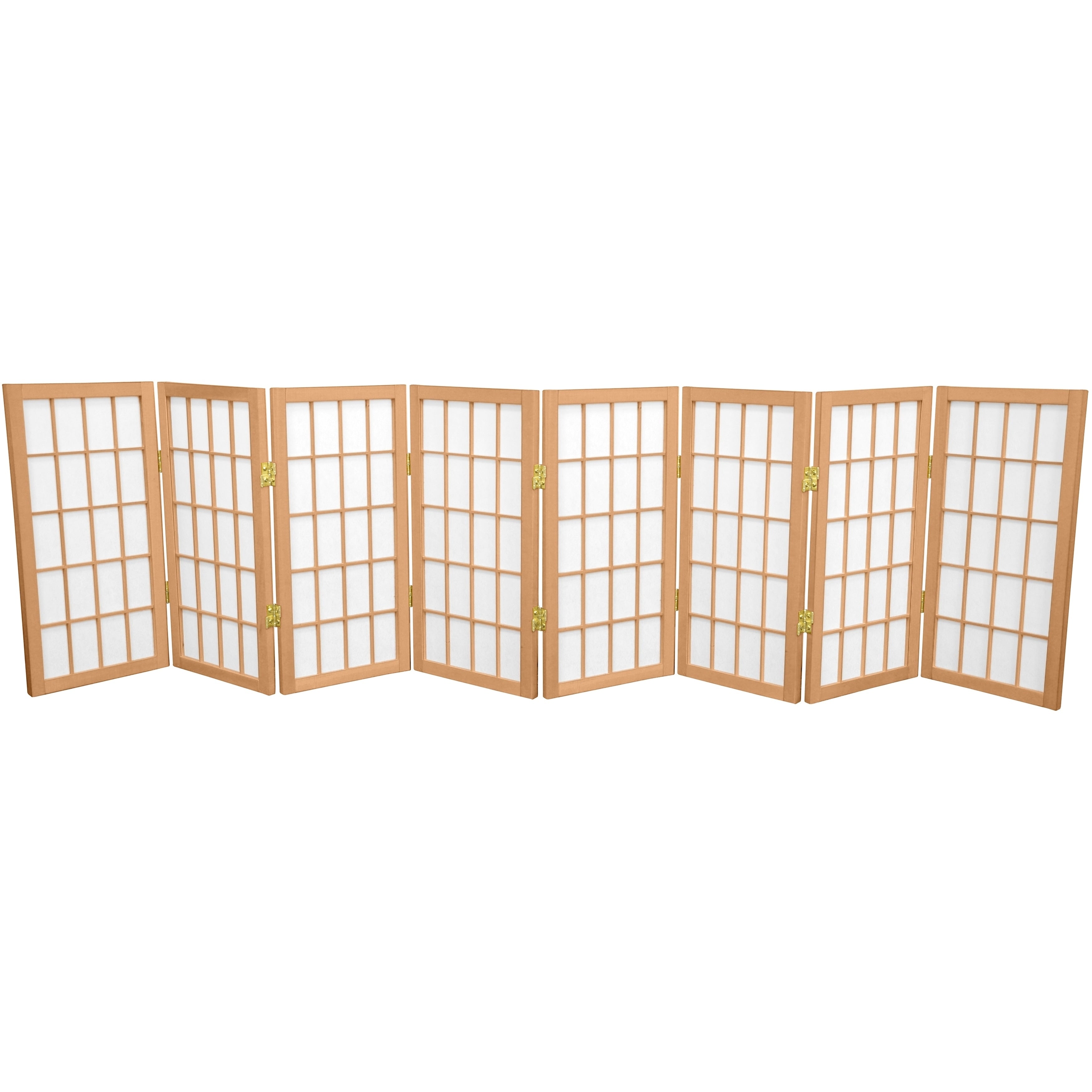 2 Ft. Tall Desktop Window Pane Shoji Screen Natural 8 Panels