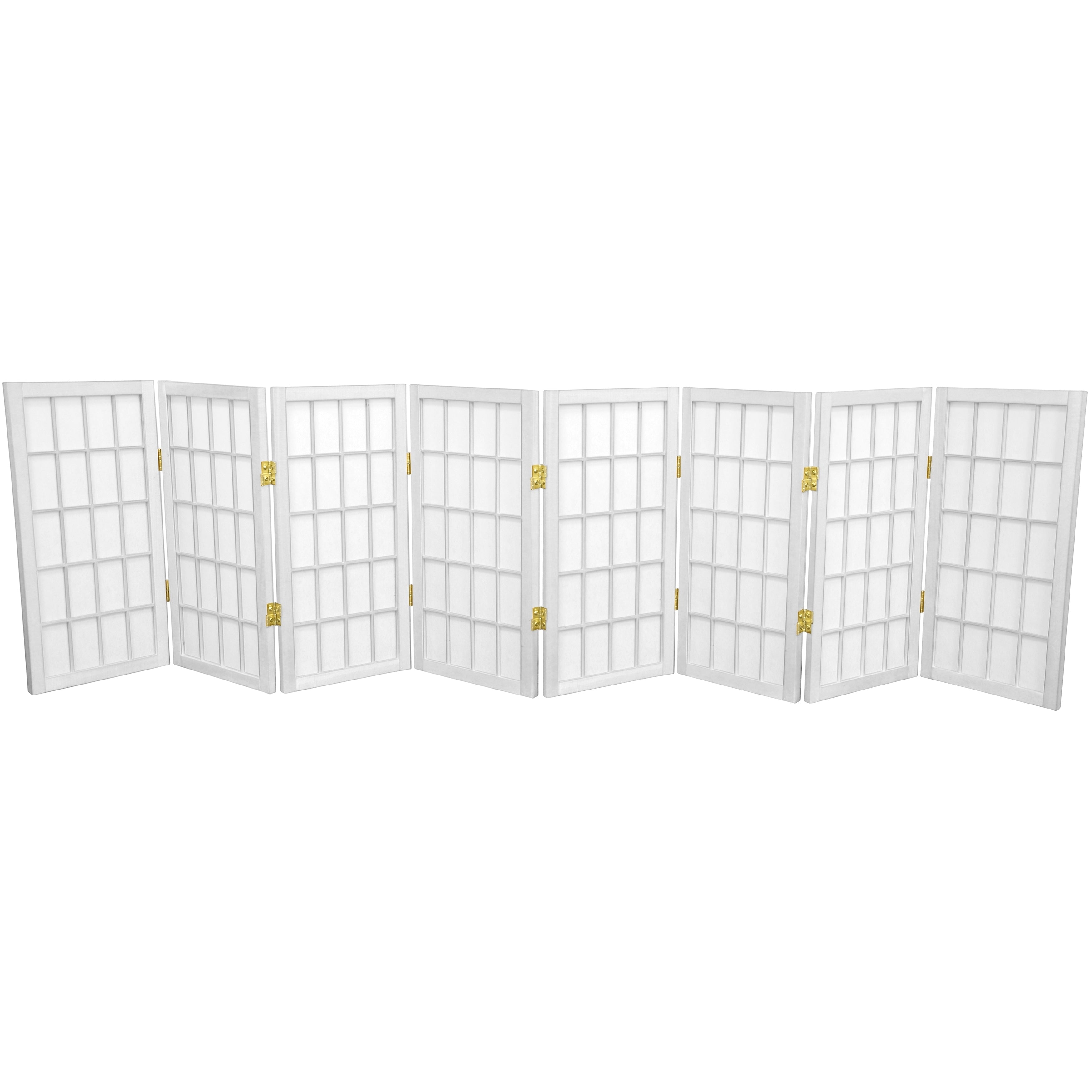 2 Ft. Tall Desktop Window Pane Shoji Screen White 8 Panels